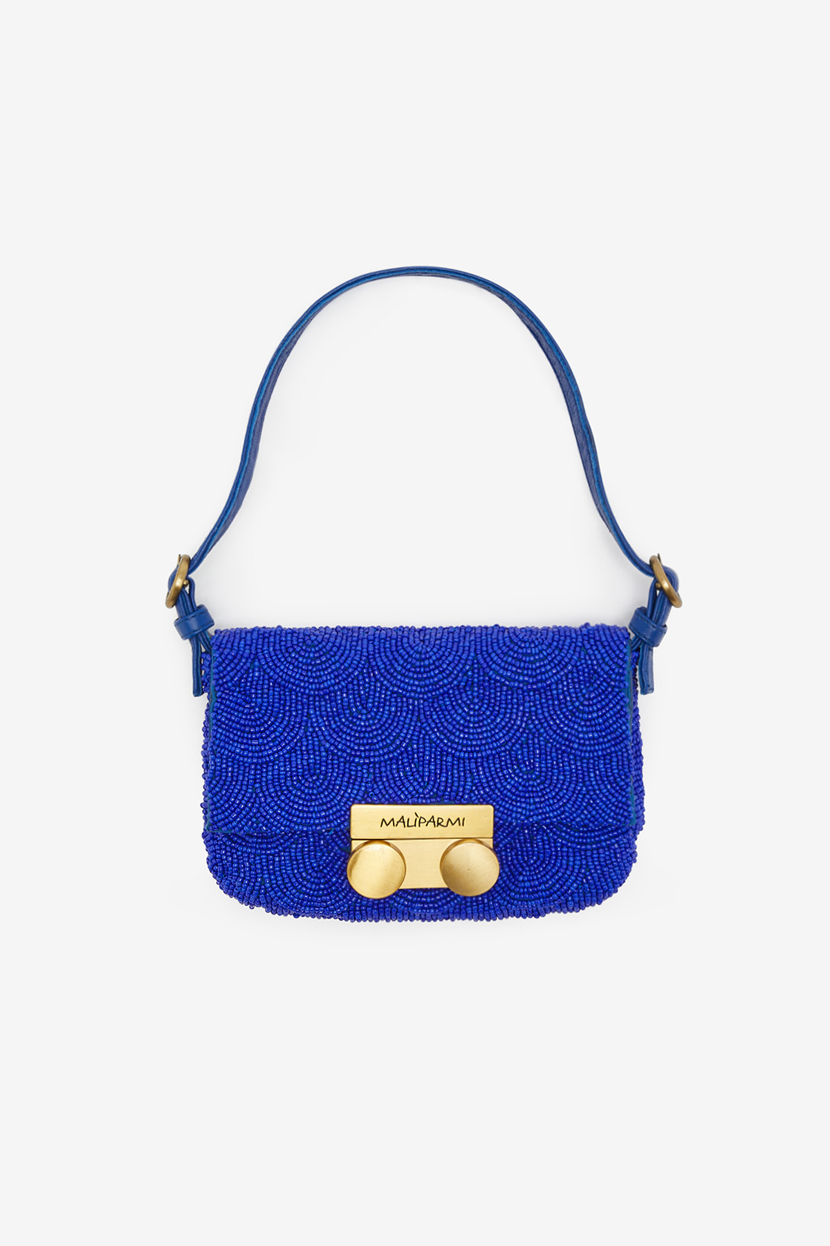 CIRCLES BEADS SMALL SHOULDER BAG Dark blue Malìparmi | Shop online
