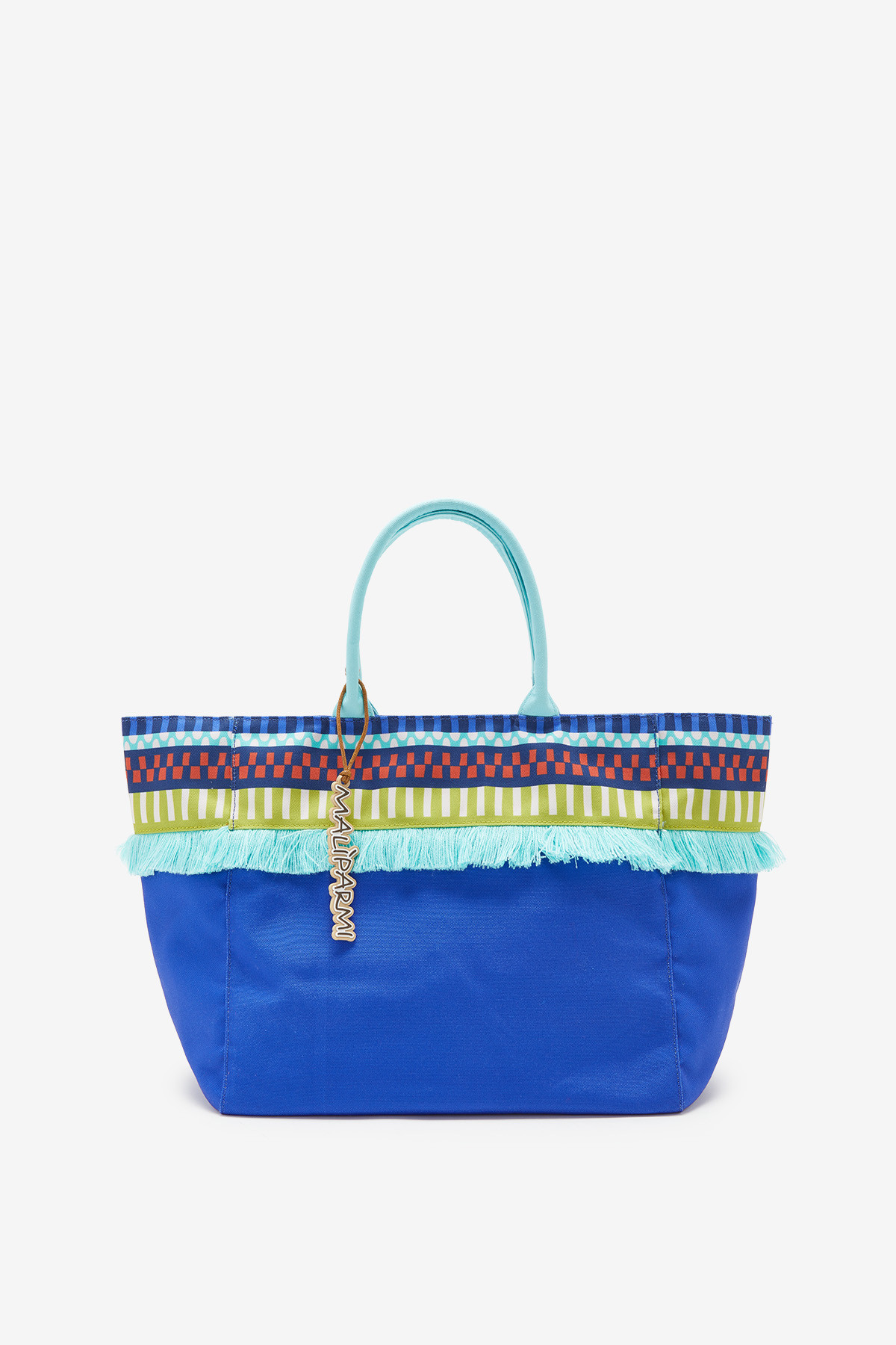 LABYRINTHUM CANVAS SHOPPING BAG Blue|Multicolour Malìparmi | Shop online