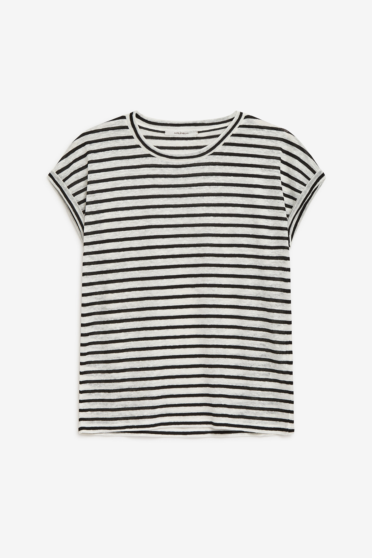 STRIPED JERSEY T-SHIRT Black|White Malìparmi | Shop online