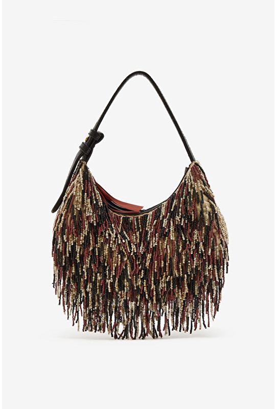 BOLSO MEDIANO DE HOMBRO ANIMALIER EMBROIDERY