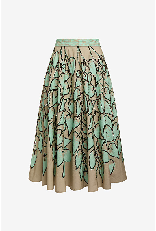 ARCHIVE LEAF EMBROIDERY SKIRT
