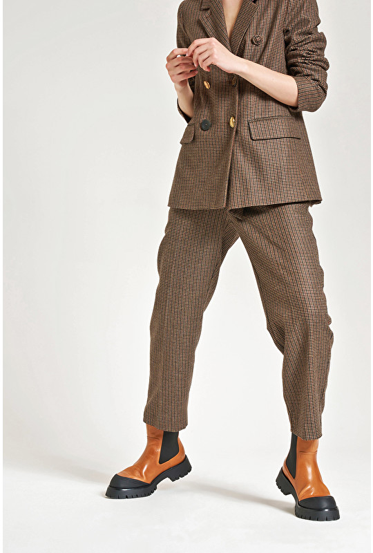 MICRO CHECK TROUSERS