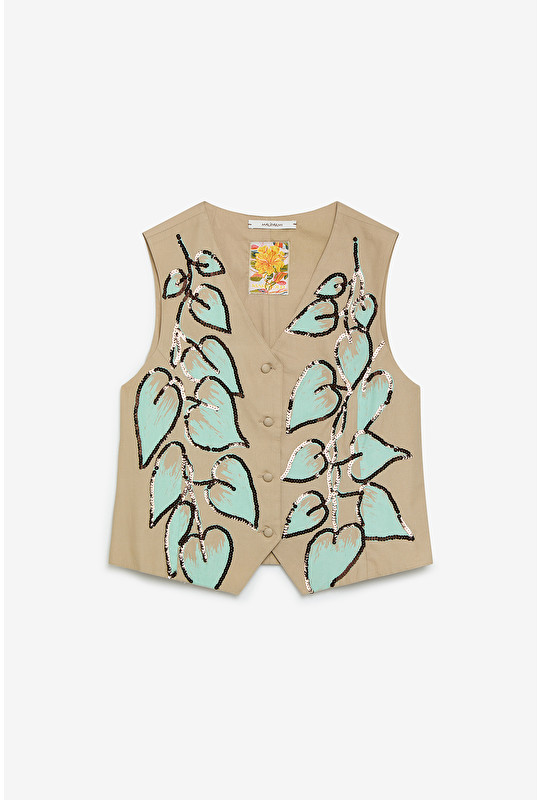 ARCHIVE LEAF EMBROIDERY GILET