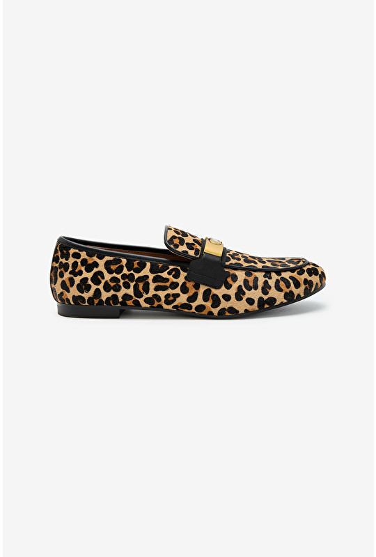 LEOPARD & LEATHER MOCCASIN